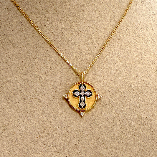 TSJ N Be The Light Cross Necklace - 14KYG