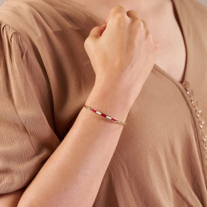 Spirit Bracelet - Gold with Red & White