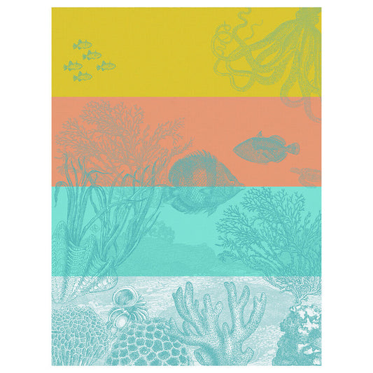 Sous L'Ocean Tea Towel - Orange - 24 x 31