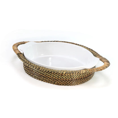 Oval Casserole Tray with Stoneware Roaster 3Qt