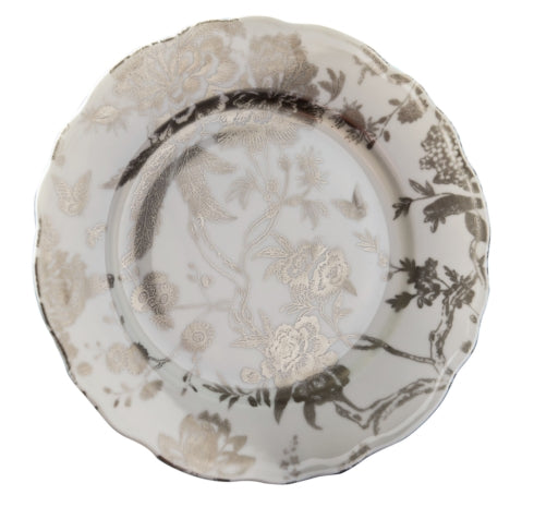 Jardin Secret - White & Platinum - Accent Plate 8.75"
