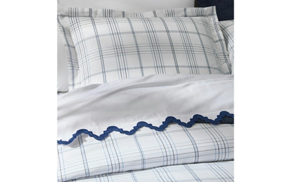 August Plaid - Duvet Cover - Navy - Full/Queen 90x96
