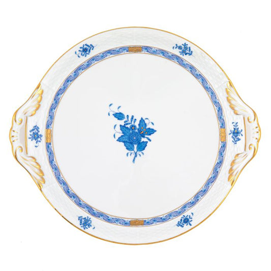 Chinese Bouquet - Blue - Round Tray with Handles