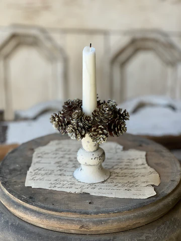 L&V Shimmer Pine Cone Can Ring - 1"