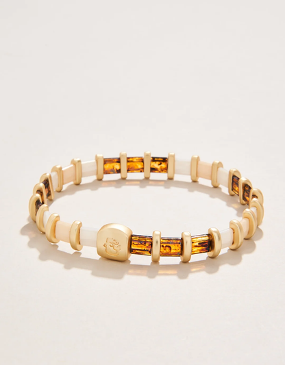 Lila Stretch Bracelet - Tortoise & Cream