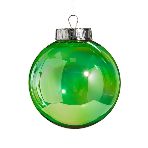RZI Bright Green Seamless Iridescent Ball Ornament 8"