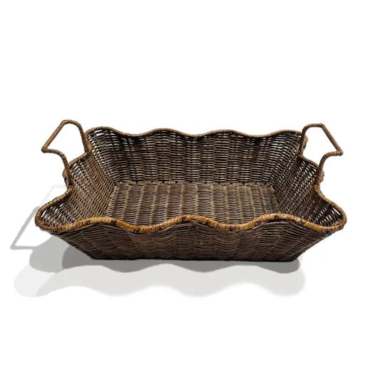 Small Scalloped Tray - Antique Brown