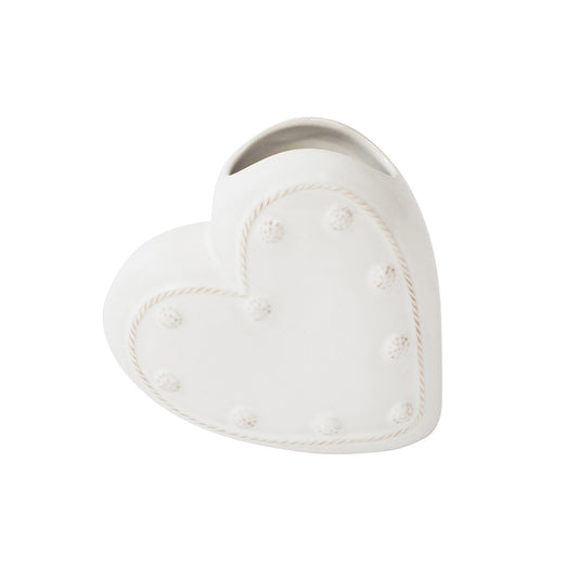 JLK Berry and Thread - Whitewash - Heart Vase
