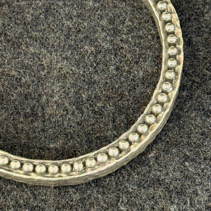 Hammered & Beaded Sterling Silver Bangle - Large (Retired)