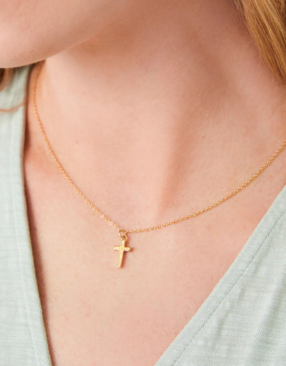 SPT N Cross Necklace - Gold 17"