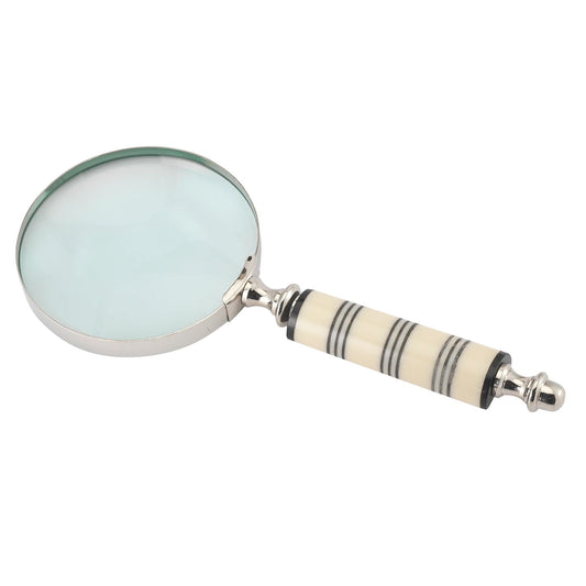 Triple Stripe Black & White Magnifying Glass