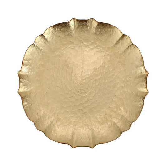VTR Baroque Glass - Charger - Gold -13"