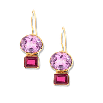 DMD E Middie Earring - Pink Sapphires