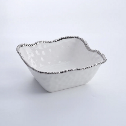 PPB Silver Salerno - Large Square Salad Bowl (2253W)