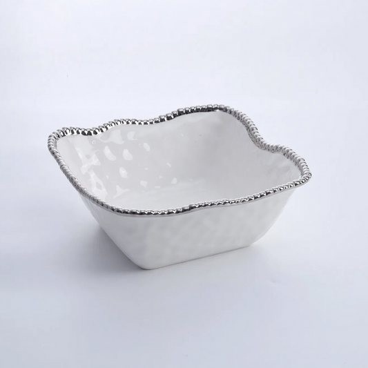 PPB Silver Salerno - Large Square Salad Bowl (2253W)
