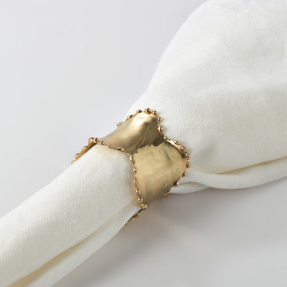 Classic Design Napkin Ring Beaded Edge - Gold