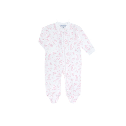 Bunny Toile - Zipper Footie -