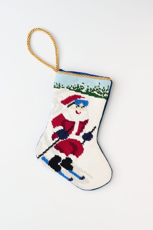 Bauble Stocking - Slopeside Santa Skiing