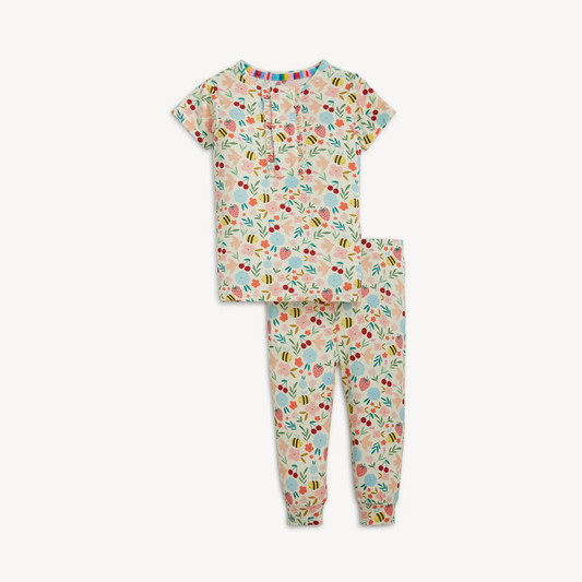 Honey Blossom - Ruffle Short Sleeve Pajama Set