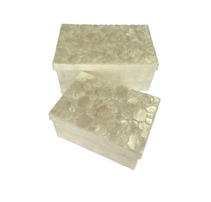 DEK Capiz Shell Nesting Box Set/2 Natural White