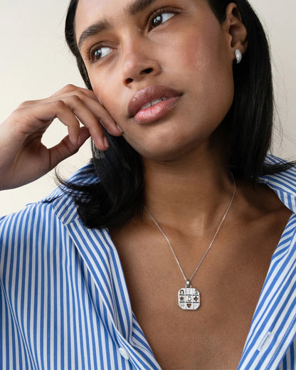 "Tokens of Luck" Necklace with Center Sapphire 18"