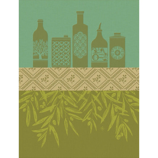 Huiles Provencale Tea Towel - Green - 24 x 31