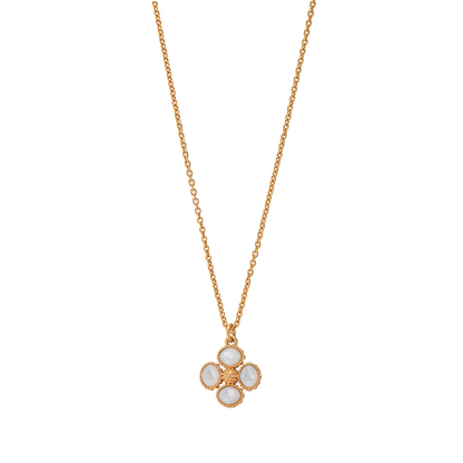 Berry - Clover Double Sided Charm Necklace - 16" - MOP