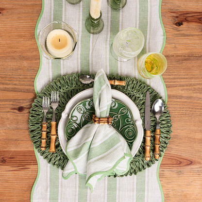 Cabana Stripe - Table Runner 18" x 90" - Seagrass