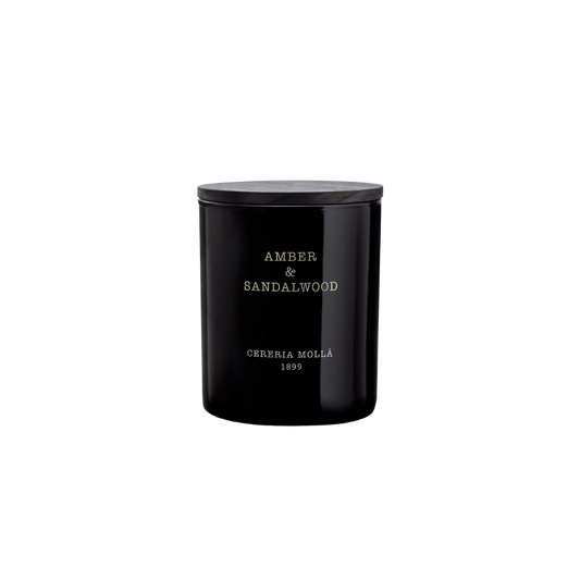 CRM Amber & Sandalwood - Black Candle 8 oz