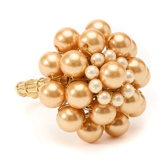 Jeweled Dome Napkin Ring - Gold/Champagne