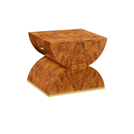 MHF Geometric Stool - Olive Ashe 22w x 17.5d x 18h