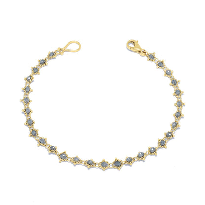 Textile Grey Diamond Bracelet in 18k Gold