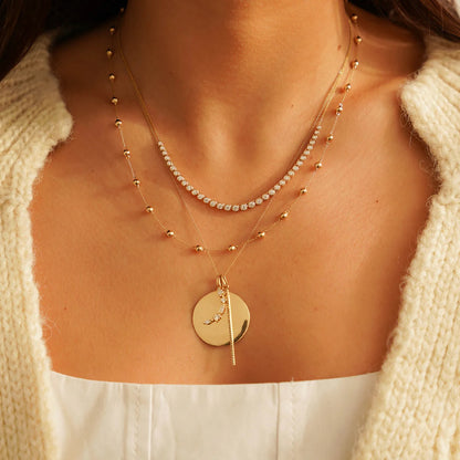 DRD N - Lulu Jack Graduating Bezel Tennis Necklace .98tcw, 14KYG, 16"