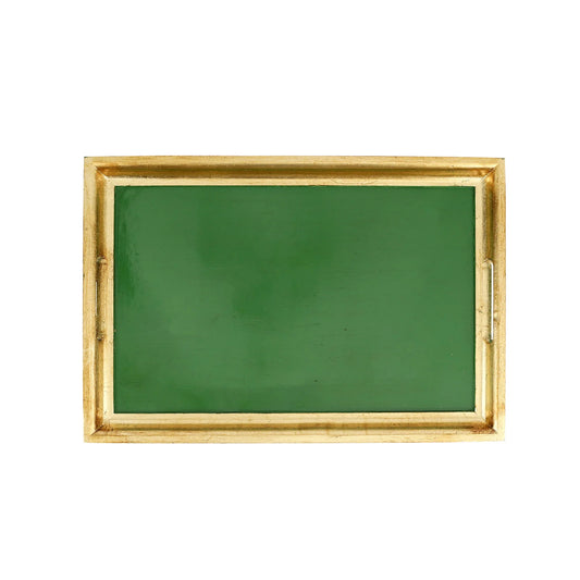 VTR Florentine Wood - Green & Gold Medium Rectangular Tray 18.5"