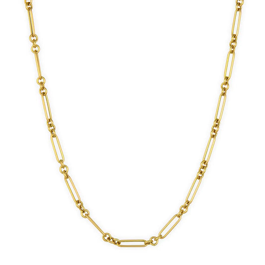 TSJ N - Small Alternating Paperclip Chain 18"