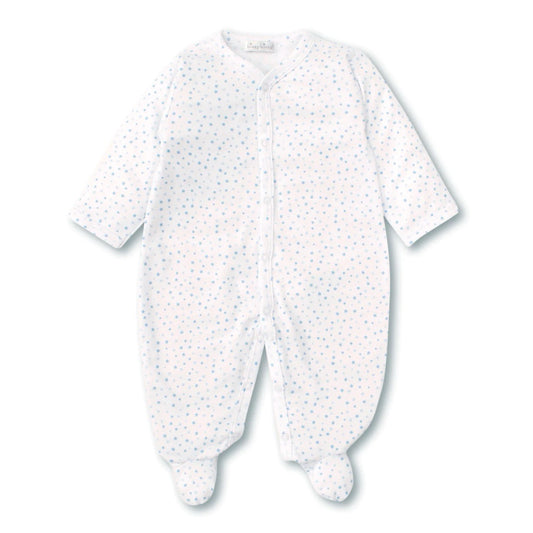Superstars - Footie with Zipper - White & Blue