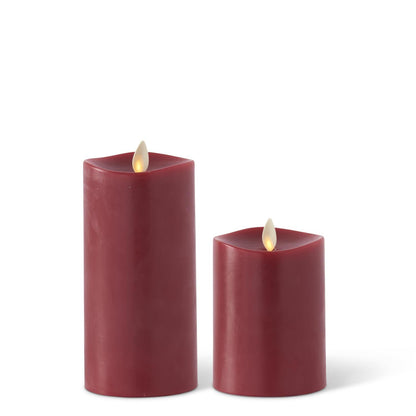 KKI Burgundy Wax Luminara Medium Indoor Pillar - 4.5"
