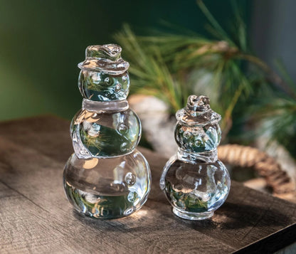 Glass Snowman Figure - Small