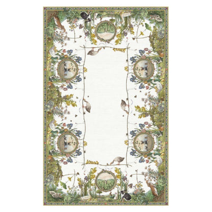 Bunny Garden Linen Tablecloth - Square - 67" X 67"