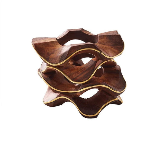 KSB Pavilion Napkin Ring in Brown & Gold
