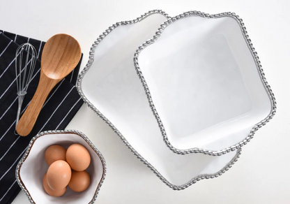 PPB Silver Salerno - Square Baking Dish (2657W)
