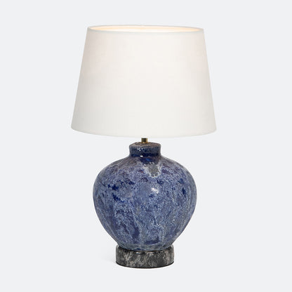 Elian Reactive Blue Ceramic Lamp 15"