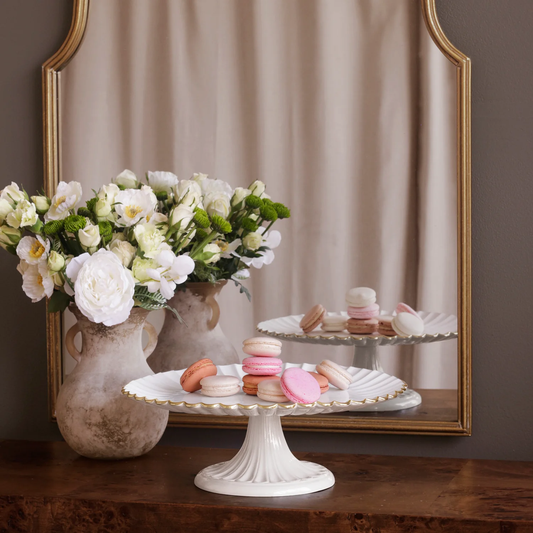 Encanto - Vienna - Pedestal Cake Plate - Cream & White