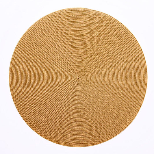 DBR Woven Round Placemat 15" - Gold