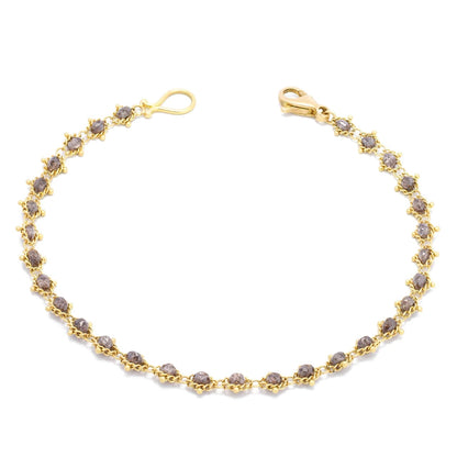 Textile Champagne Diamond Bracelet in 18k Gold
