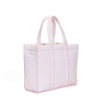 Quilted Go Go Tote - Pimlico Stripe - Pink