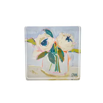 LDN Teal Peony Acrylic Block