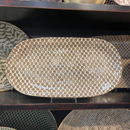 TFC Small Fish Platter - Dot - Mocha - 16"