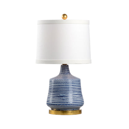 Cobalt Blue Porcelain Beehive Lamp 25.5"