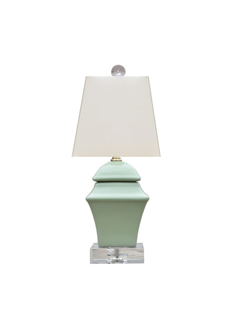 Jade Green Square Mini Lamp 14"